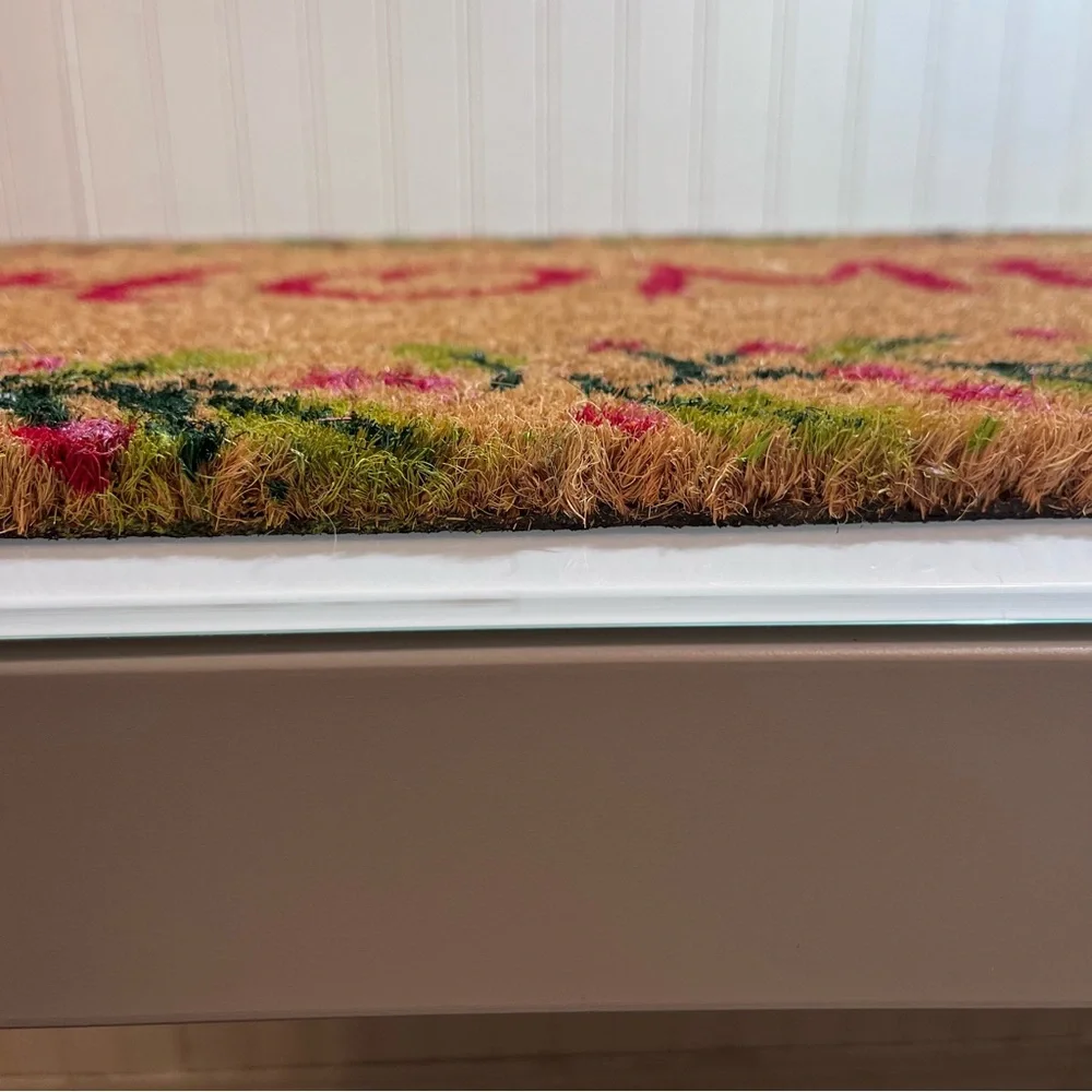 Holiday Time 18x30 Coir Doormat Winter Greenery & Red Berries NEW